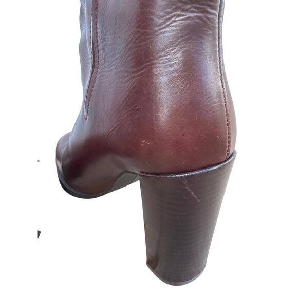 STUART WEITZMAN Pully dark brown leather high heel ANKLE BOOTS - Picture 7 of 11